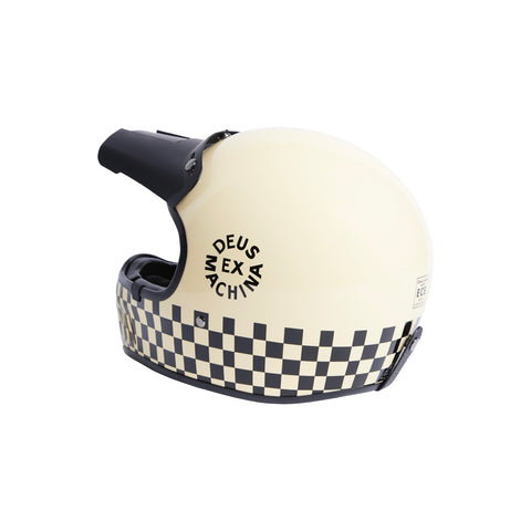 DEUS CHECKER HELMET - VINTAGE WHITE
