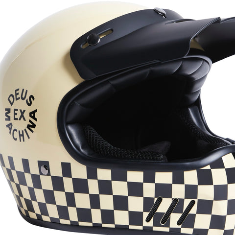 DEUS CHECKER HELMET - VINTAGE WHITE