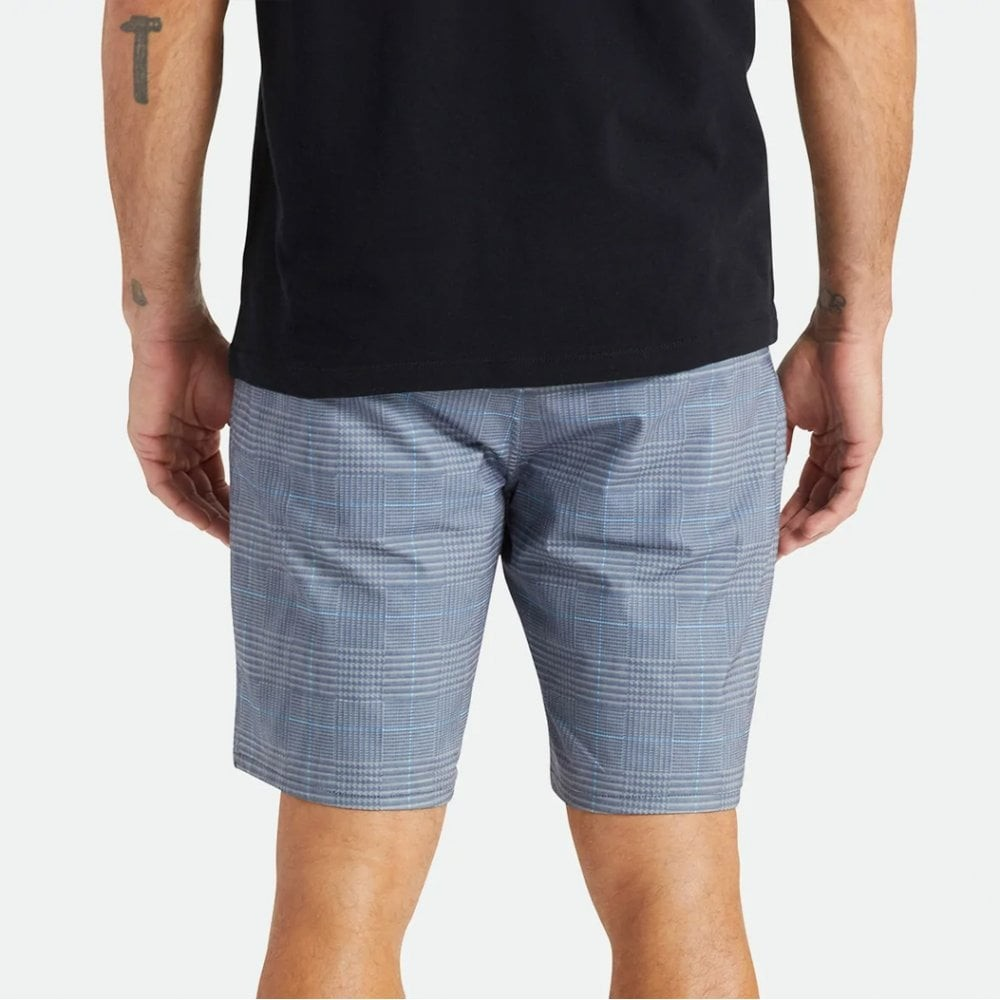 BRIXTON CHOICE CHINO II X SHORT - NAVY HOUNDSTOOTH