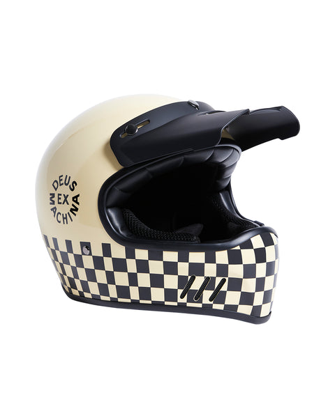 DEUS CHECKER HELMET - VINTAGE WHITE