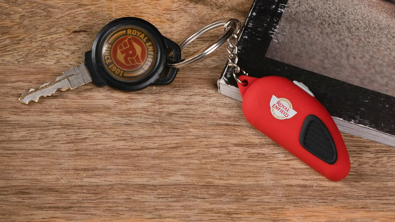 ROYAL ENFIELD CHROME VARIANT TANK KEYCHAIN - CHROME RED