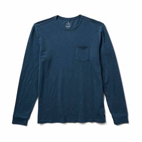 ROARK WELL WORN MIDWEIGHT ORGANIC LS - DEEP BLUE