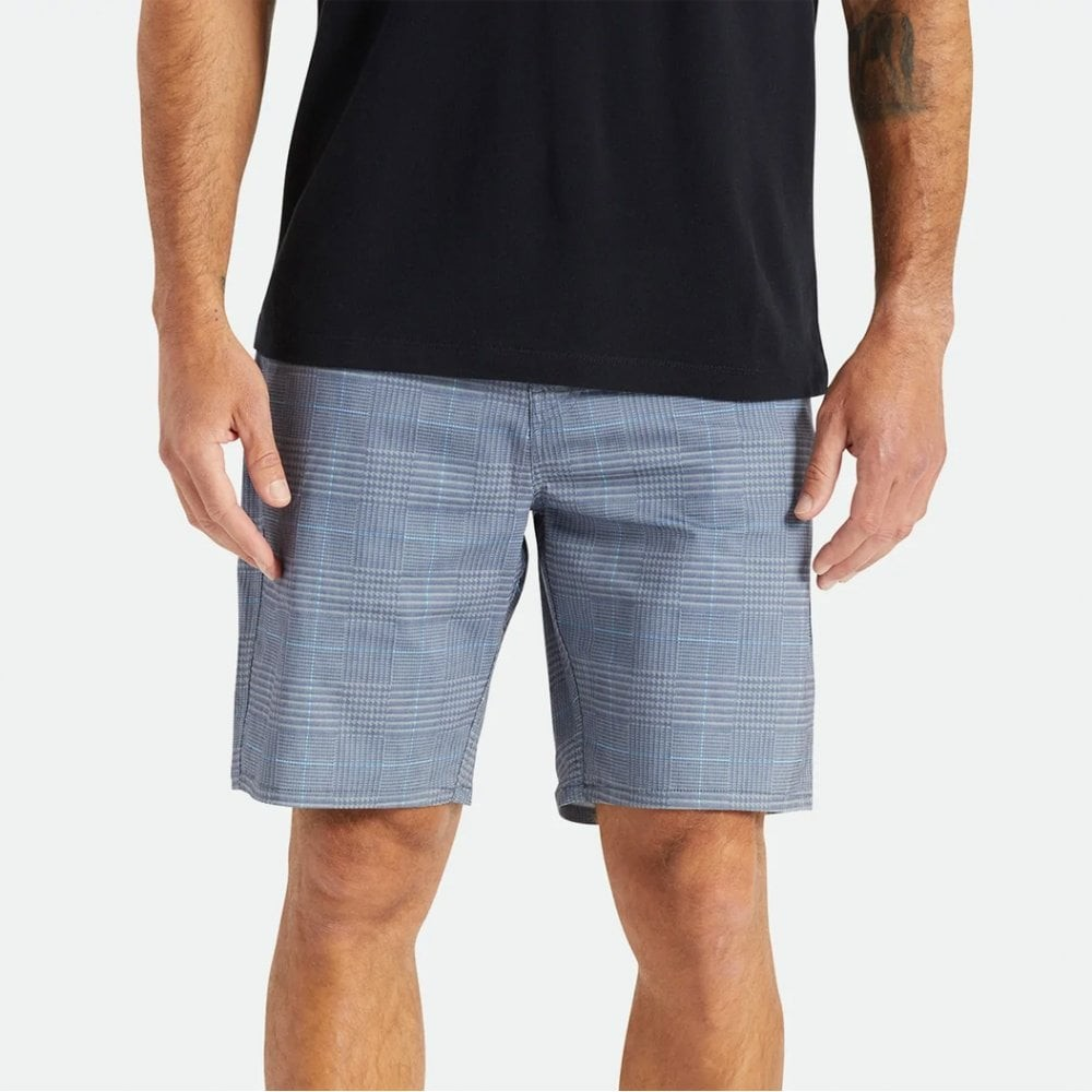 BRIXTON CHOICE CHINO II X SHORT - NAVY HOUNDSTOOTH