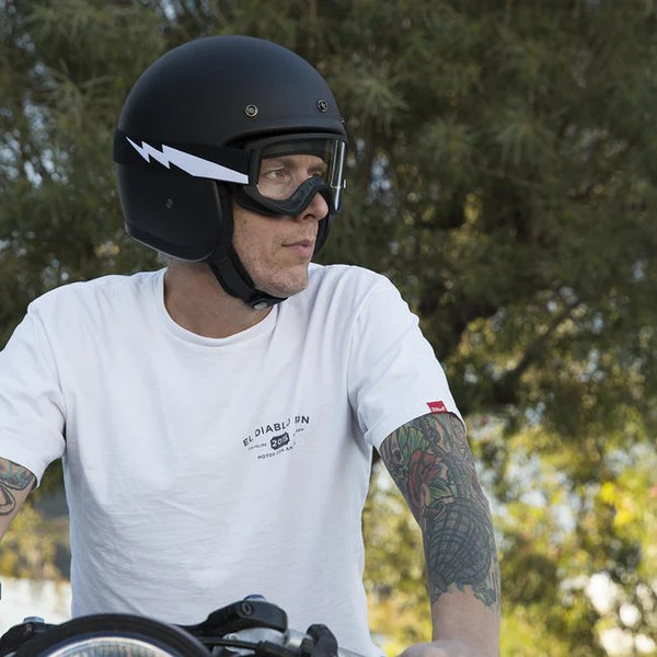BILTWELL MOTO 2.0 - GOGGLES BOLTS BLACK/WHITE