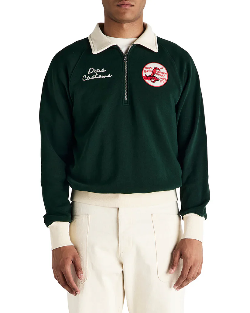 DEUS SPECTER ZIP SWEAT RACING - GREEN