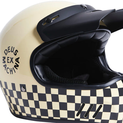 DEUS CHECKER HELMET - VINTAGE WHITE