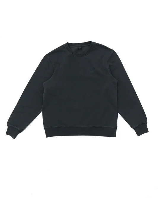 DEUS SHIELD GARMENT DYED CREW - ANTHRACITE