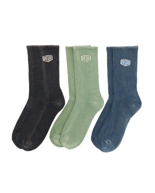 DEUS SHIELD GARMENT DYED SOCK - MULTI