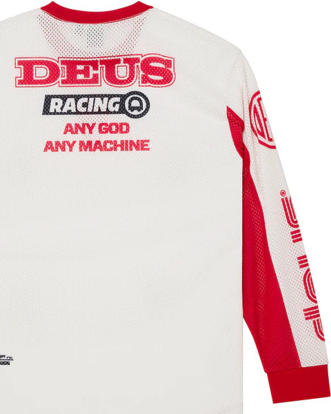 DEUS STEP OUT MOTO JERSEY - WHITE/RED