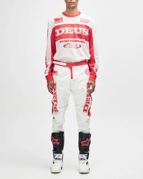 DEUS MX PANT - WHITE/RED