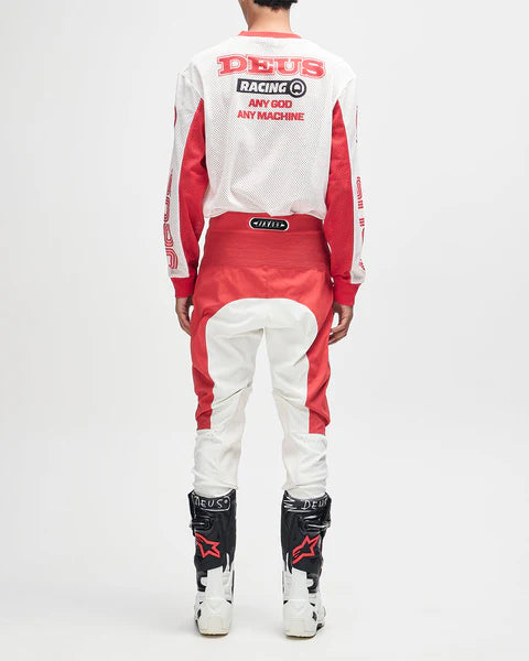DEUS STEP OUT MOTO JERSEY - WHITE/RED