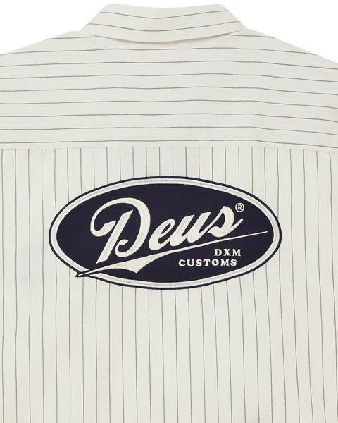 DEUS FORECOURT STRIPE SHIRT - DIRTY WHITE