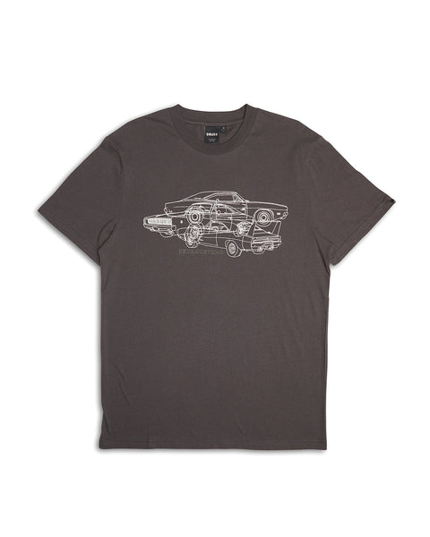 DEUS CHARGER TEE - ANTHRACITE