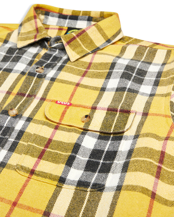 DEUS EX MACHINA VACAY CHECK SHIRT - LEMON