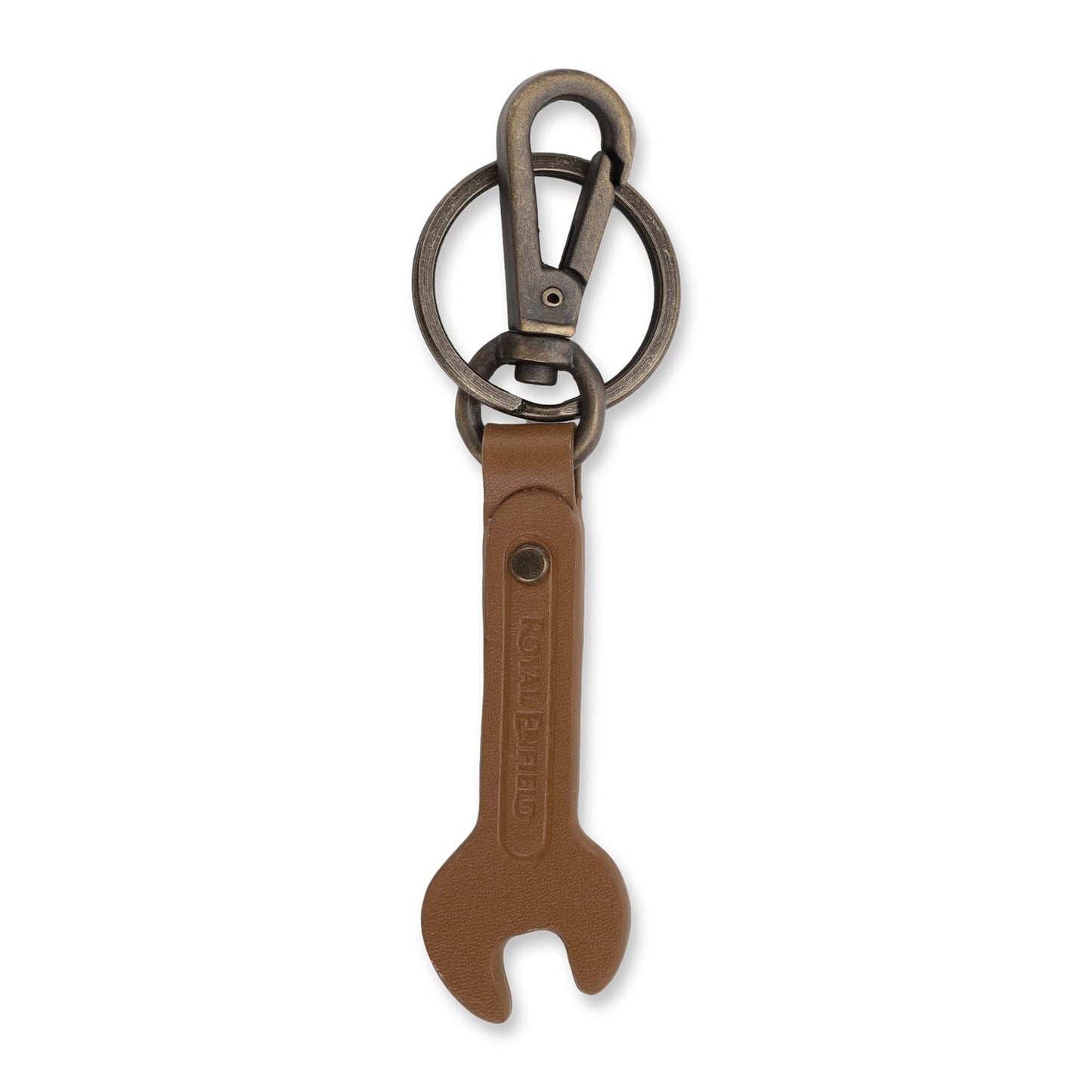 ROYAL ENFIELD SPANNER LEATHER KEYCHAIN - TAN