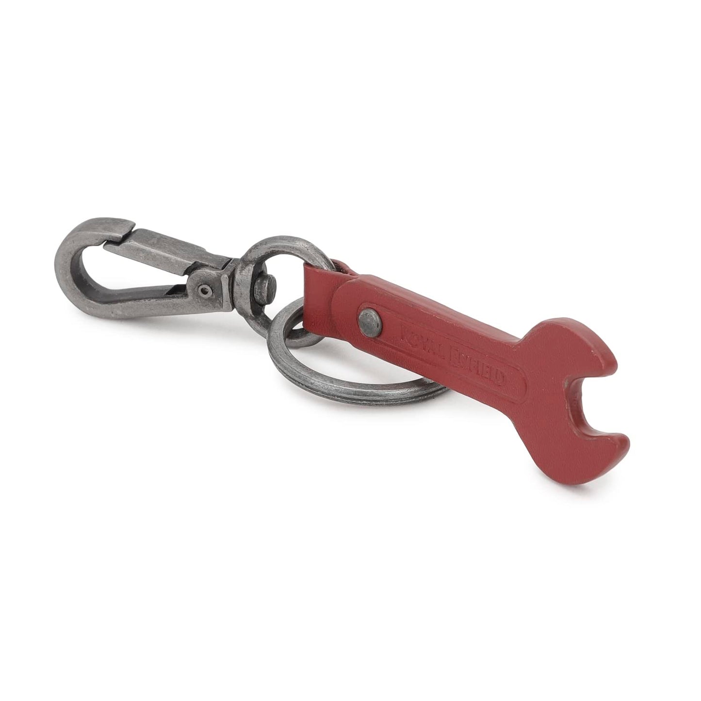 ROYAL ENFIELD SPANNER LEATHER KEYCHAIN - RED