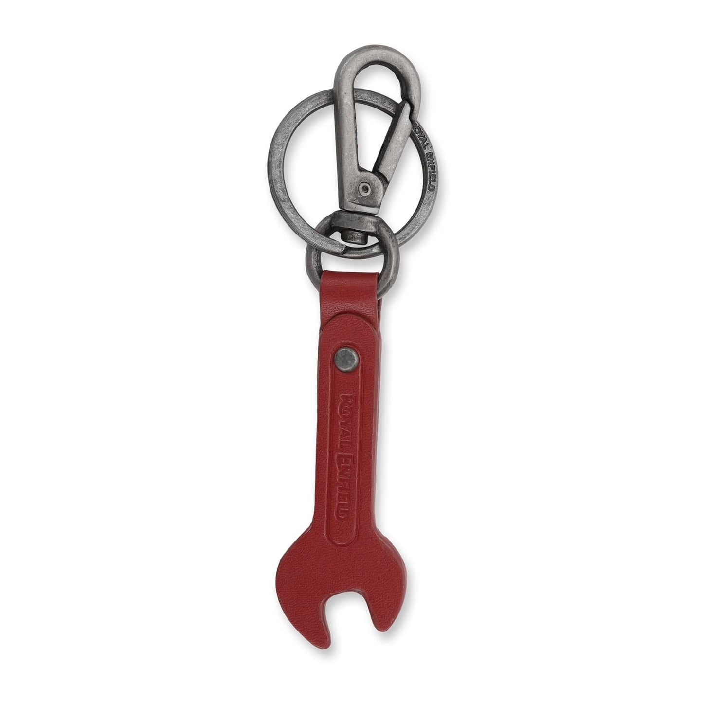 ROYAL ENFIELD SPANNER LEATHER KEYCHAIN - RED