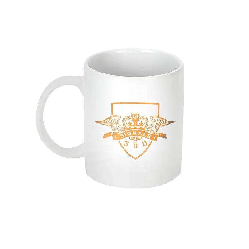 ROYAL ENFIELD ODE TO HISTORY MUG - WHITE & GOLD