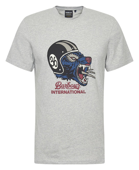 BARBOUR INTERNATIONAL SOCKET TEE - GRAY MARL
