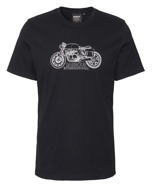 BARBOUR INTERNATIONAL COLGROVE MOTOR TEE - BLACK