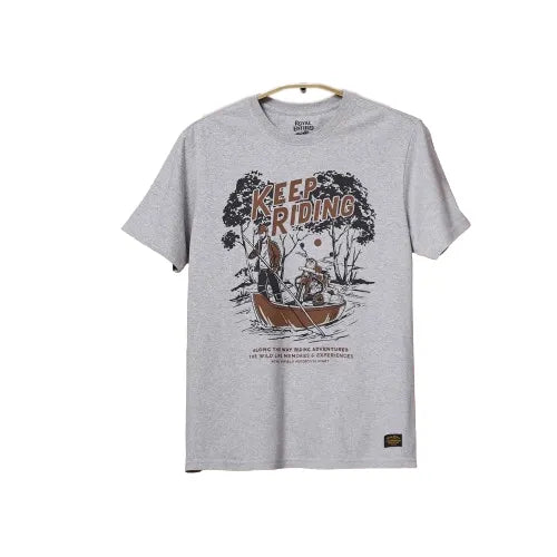 ROYAL ENFIELD KEEP RIDING T-SHIRT - GREY MELANGE