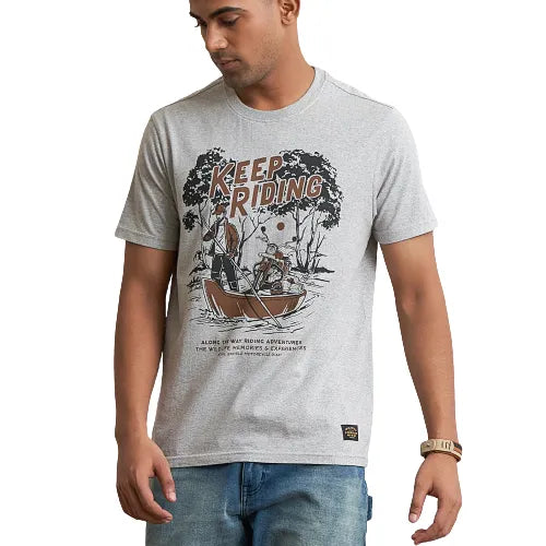 ROYAL ENFIELD KEEP RIDING T-SHIRT - GREY MELANGE