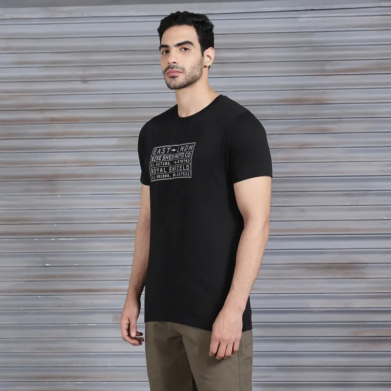 ROYAL ENFIELD x BSMC VIN PLATE T-SHIRT - BLACK