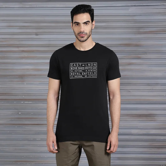 ROYAL ENFIELD x BSMC VIN PLATE T-SHIRT - BLACK