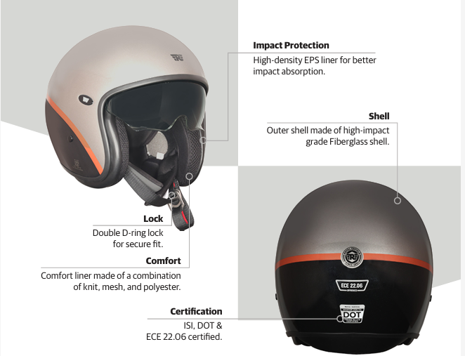 ROYAL ENFIELD AVIATOR OF CLASSIC HELMET - GREY