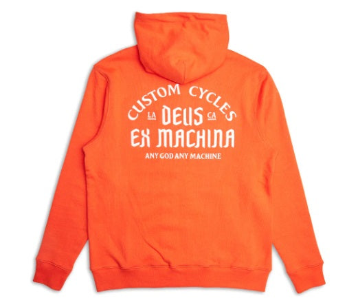 DEUS SUPPORTER ZIP HOODIE - MANDARIN RED