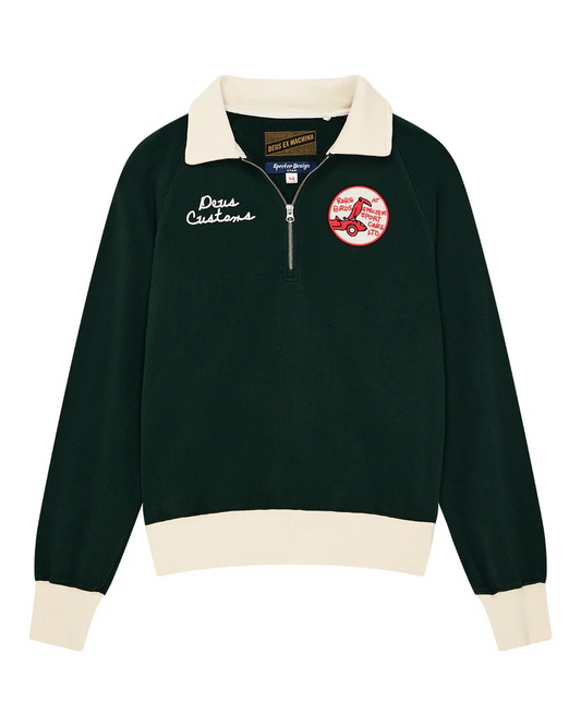 DEUS SPECTER ZIP SWEAT RACING - GREEN