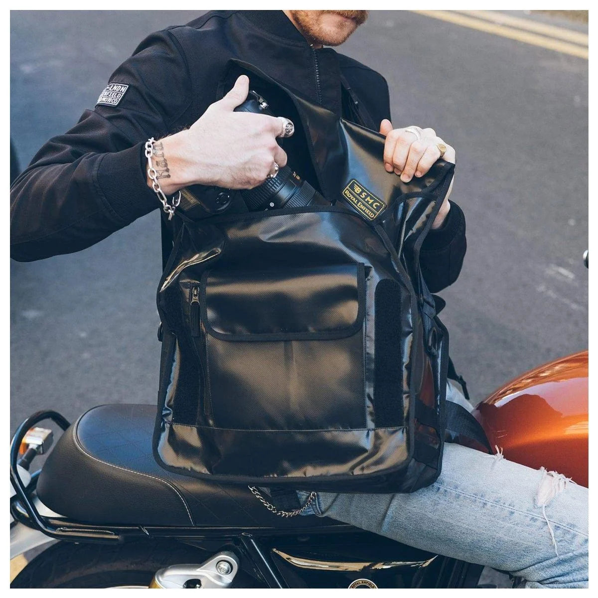 BSMC x ROYAL ENFIELD MESSENGER BAG - BLACK