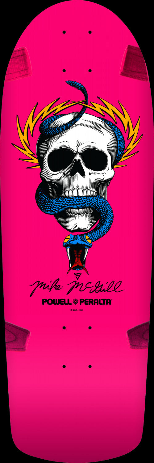 Skate Tábua Powell Peralta Mike McGill Skull and Snake Skateboard Deck Hot Pink - 10 x 30.125