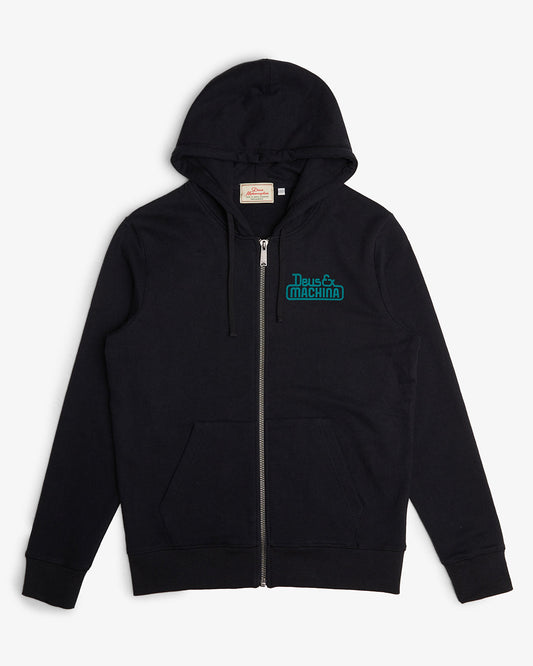 DEUS EGG & BEANS ZIP HOODIE - BLACK