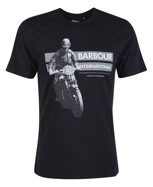 BARBOUR INTERNACIONAL ANGLE TEE - BLACK