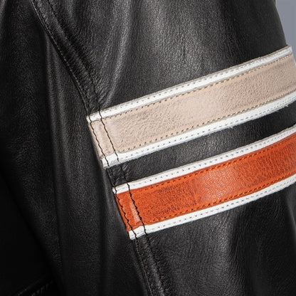 HELSTONS - ELRON CUIR RAG -BROWN (BEIGE/ORANGE)